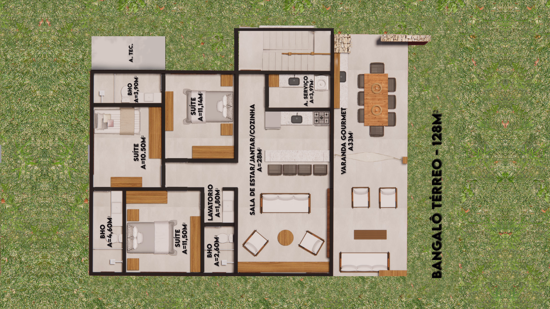 Planta 1 do Beach Home Flecheiras