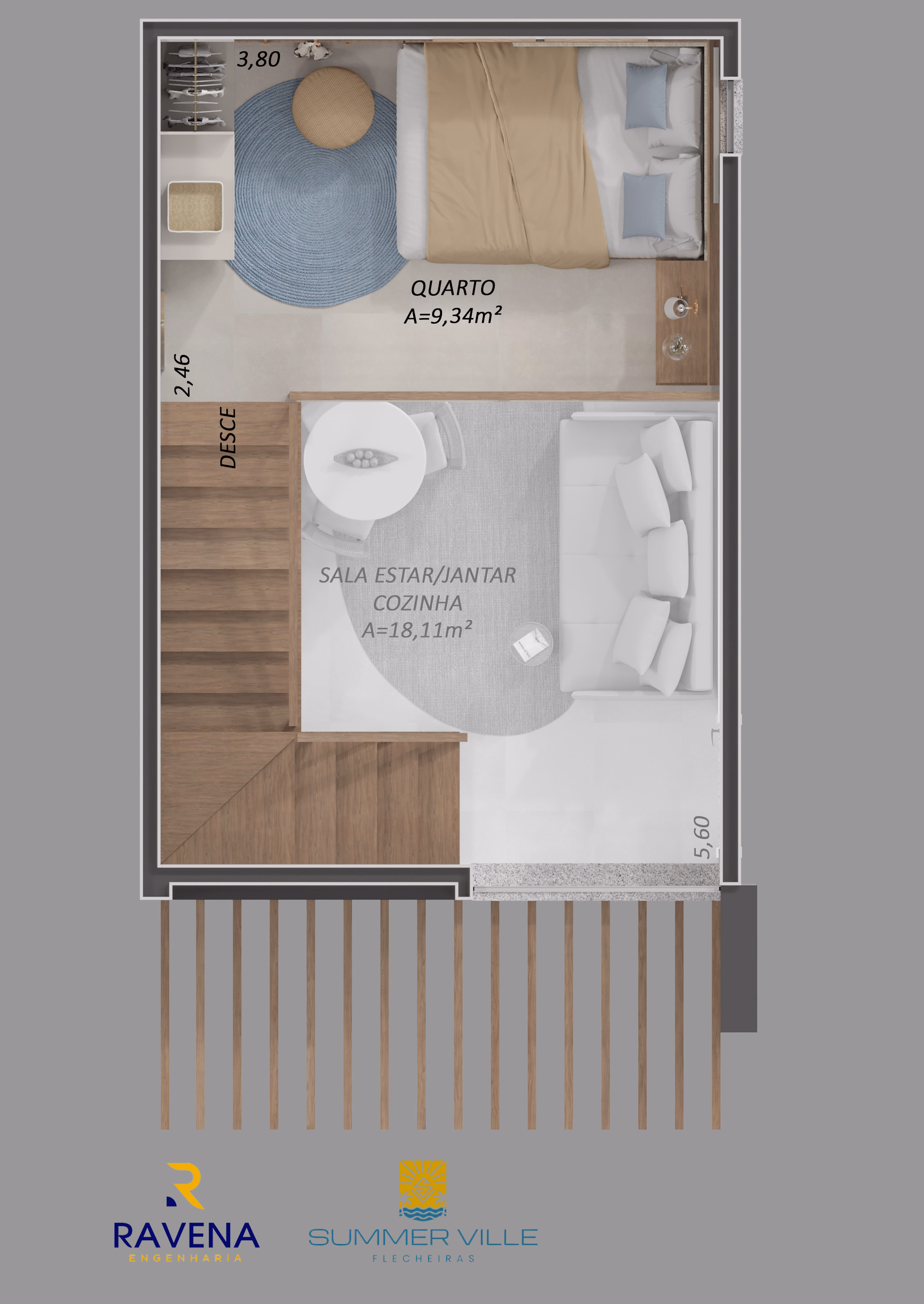 Planta da segunda opção de unidade studio